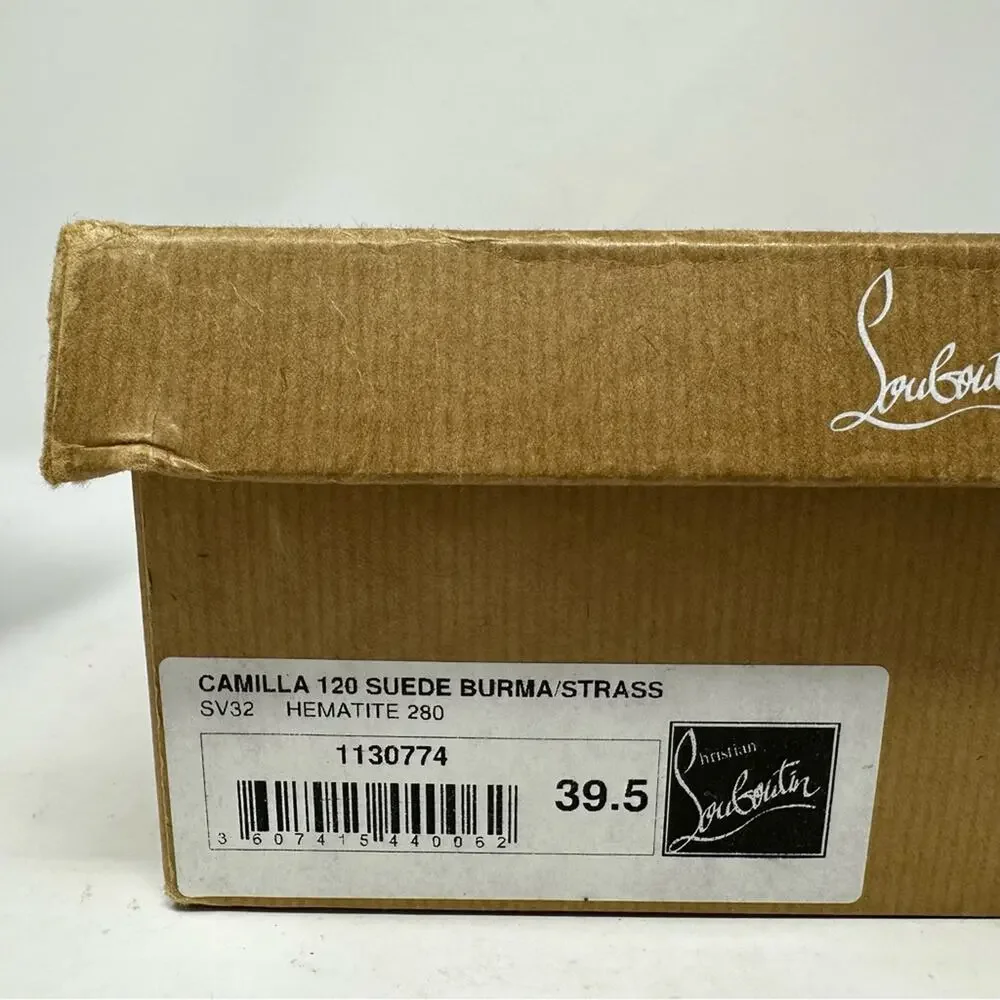 Christian Louboutin Camilla Strass Peep Toe Heels Womens Size EU 39.5